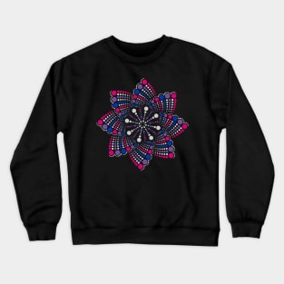 Geometric Mandala Dot Art Bisexual Pride Pattern Crewneck Sweatshirt